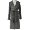 Microfiber Fleece Bathrobe Custom Purple Hooded Women Bathrobe
