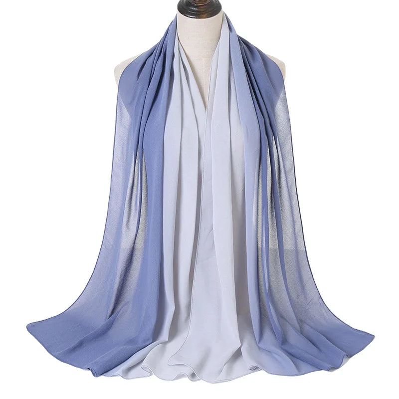 Hot Sale Excellent Quality Instant Chiffon Hijab Luxury Muslin Shawl Ombre Matte Scarf Hijab