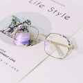 Customized Square Women  Rhinestone Sunglasses Crystal Diamond Fashion Square Computer Glasses Anti Blue Ray Glasses