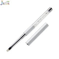 Custom Logo White Metal Handle Crystal Design 4# Flat Square Nail Art Gel Brush