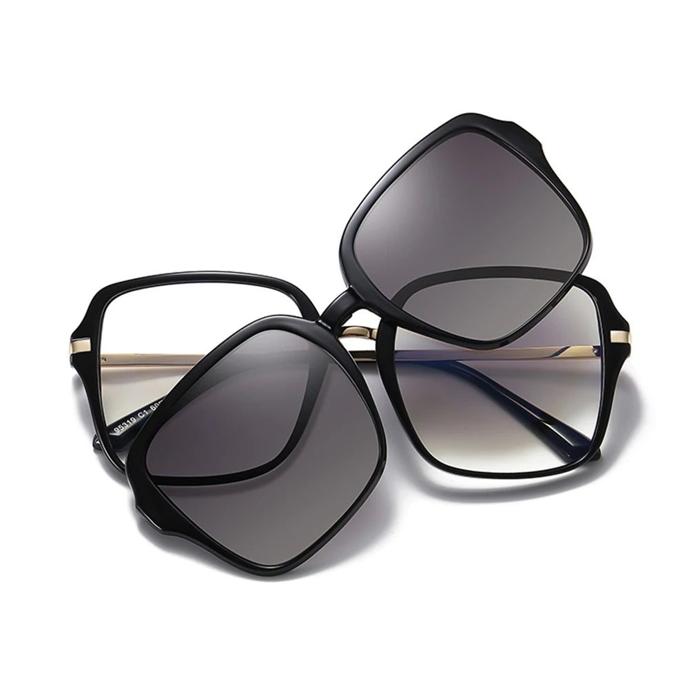 Sparloo 95319 2 in 1 Polarized Sunglasses Clip on Lens Glasses to Block Blue Light