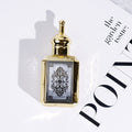 Luxury 20ml Gold Electroplate Flat Glass Essential Oil Bottles Zamac Lid Screen Printing for Skin Care Cream Facial Cleanser