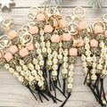 Mother's Day Gift Designer Leopard Bead Mama Keychain Monogram Gift Keychain for Mom