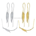 Lotus Fun Minimalist Jewelry 925 Sterling Silver Bamboo Leaf Zircon Necklace Drop  Earrings Fine Jewelry for Women