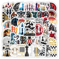60Pcs Cartoon International Chess Logo Graffiti Stickers for Desk Table Decor Chess Game Sticker