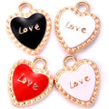 YuenZ 4 Colors love Heart Charm Jewelry Accessories DIY Handmade Accessories Rubber Band Earrings Pendants 16X13mm W203