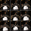 Jeweled Rhinestone Women's Queen Headband Black Wedding Bride Birthday Quinceanera Pageant Prom