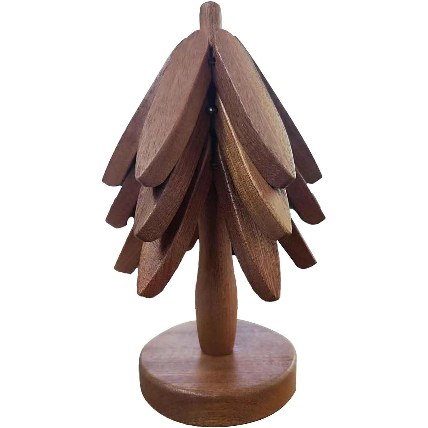 Black Walnut Wooden Trivet for Hot Dishes Set of 3 Natural Foldable Tree Trivet Trivets for Hot Dishes Stand Heat Resistant Mat