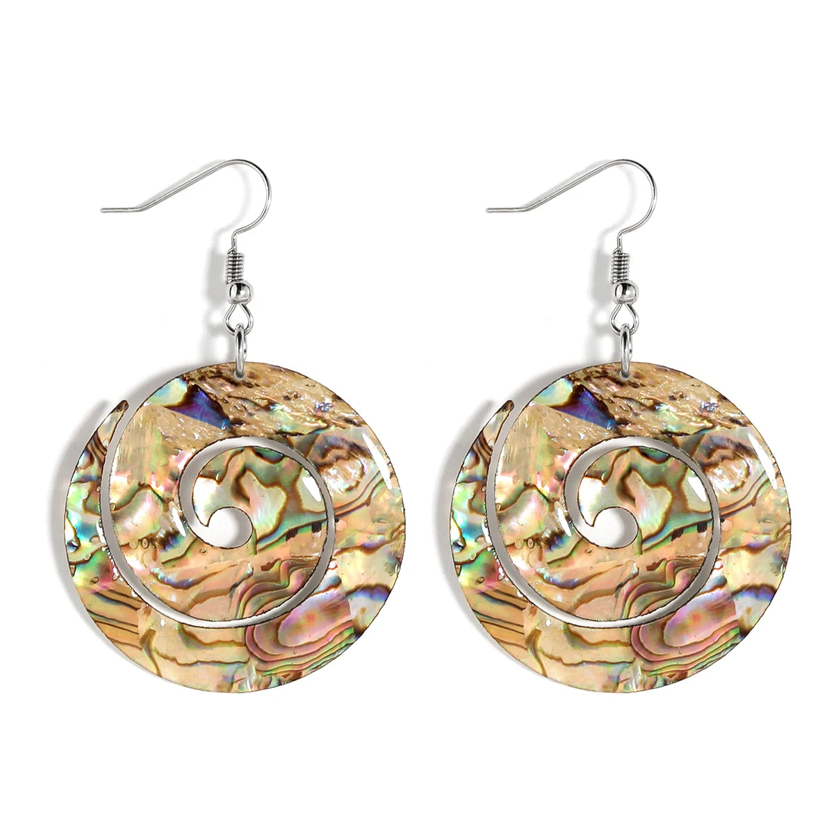 Hot Sale Small Earings for Ladies Silver Plated Hawaii Round Wave Design Chunky Earrings Wholesale