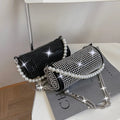 Bolsas De Marcas Famosas Brand Designer Luxury Women 2021 Fashion Bead Chain Pillow Rhinestone Shoulder Bag Lady Totes Handbag