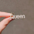 Jewelry Shiny Crystal Rhinestone Crown Letters QUEEN Brooches Party Clothing Accessories