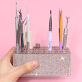 Diamond Setting Luxury Acrylic 26-Hole Makeup Pen Holder Large Hole Transparent Storage Box Finishing Display Stand