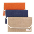 Factory Custom Burlap Jute Flap Pouch with Private Label Logo Travel Natural Hemp Envelope Promotional Gift Pouch Bags