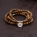 New Arrival Multilayer Yoga Rosary 108 Wood Beads Lotus  Buddhist Buddha Tibetan  Necklace for Women Men