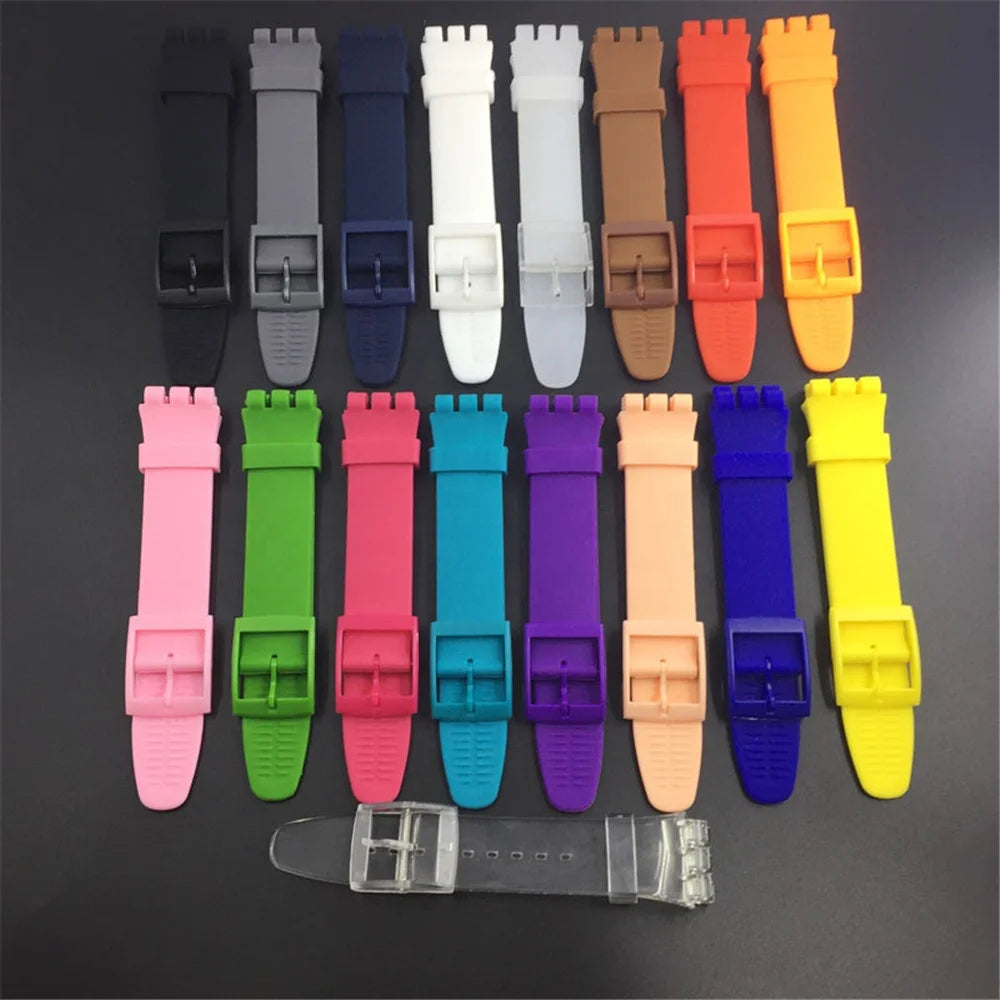 Soft Rubber Replacement Watchband Wrist Bracelet 16mm 17mm 19mm 20mm Silicone Strap Accessory