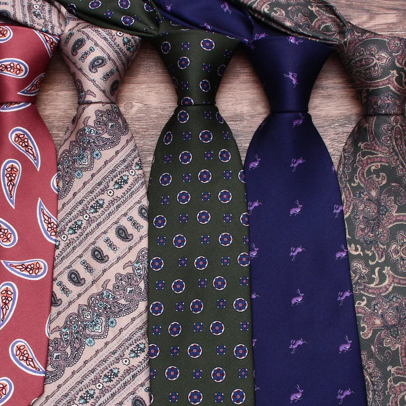 Factory Direct Various Styles 9cm Business Necktie Men's Floral Pattern Polyester Tie for Banquets