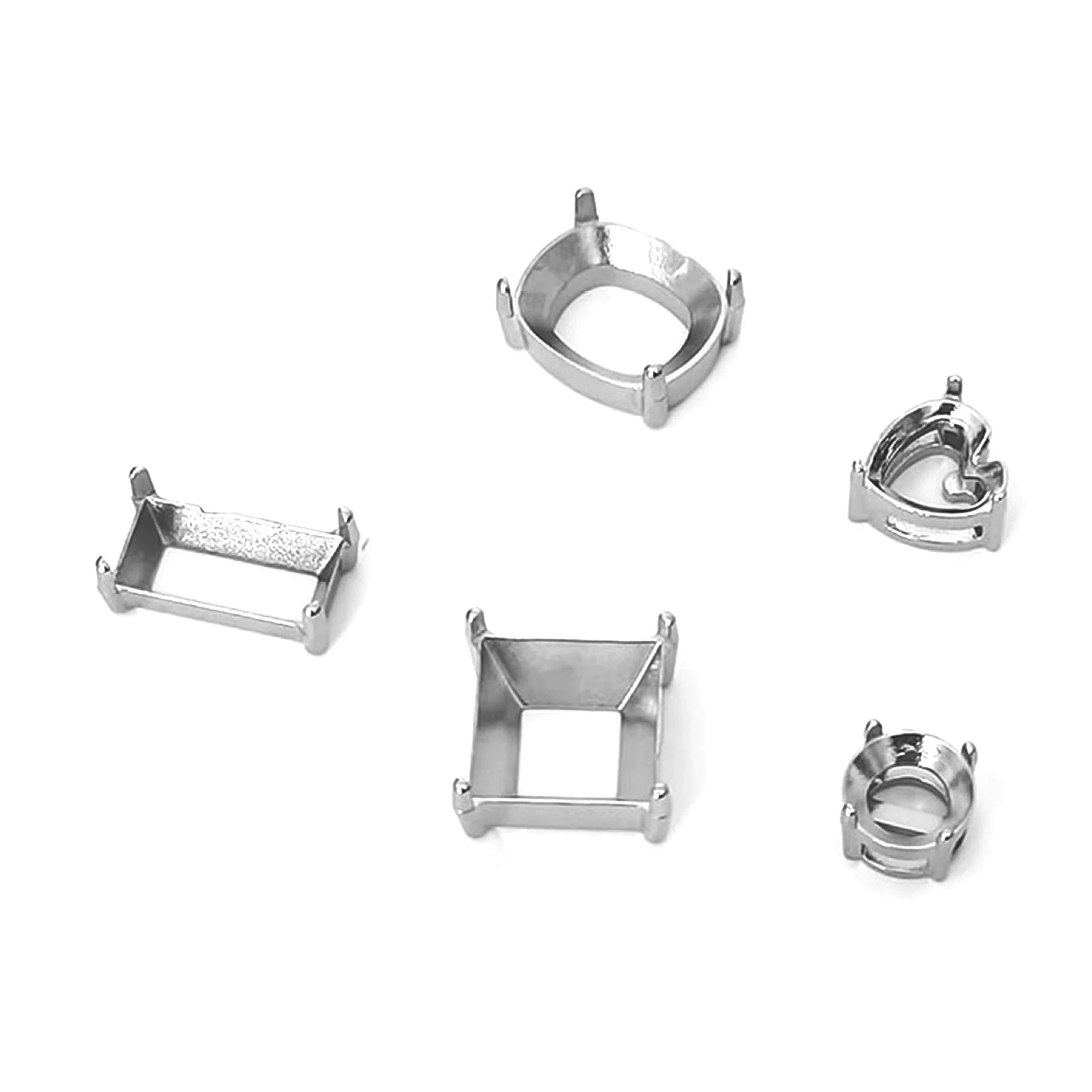 Custom Stainless Steel Earring Stud Pendant Accessories Zircon Base Empty Piercing Claw Blank Setting for Earrings