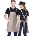 Breathable Durable Cotton Quality Detachable Back Cross Shoulder Strap Multi Pockets Leg Split Bottom Vent Bib Apron Sanitary