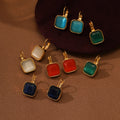 Colorful Opal Gemstone Hypoallergenic Stainless Steel Jewelry Wholesale for Women 18k Gold Plated Aretes Acero Inoxidable