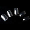 Full Cover Press on Short Square Fake Gel Nail Tips Transparent Fingernail Art French Style Salon Nail Extension