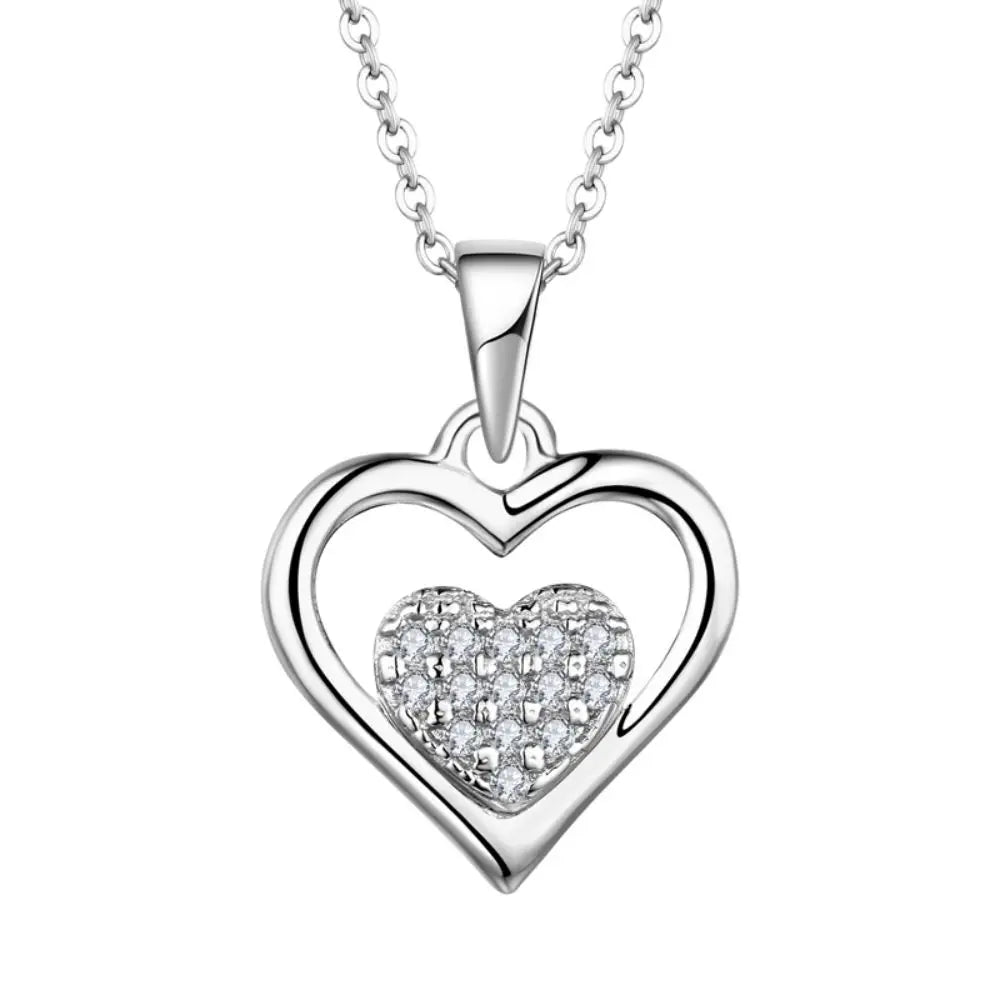 Wholesale Big Stone Shiny Heart Pendants Personalized Pendant Simple Design Custom Moissanite ZIRCON Necklaces Pendant for Women