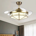Y161 European Style Remote Control 42 Inch Bladeless Ceiling Fan with LED Light APP/Voice Control 220V