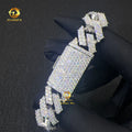 15mm Rapper Jewelry Pass Diamond Tester Iced Out Hip Hop S925 Moissanite Diamond Man Jewelry Miami Cuban Link Bracelet