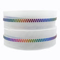 Deepeel ZT863 5# DIY Transparent Open-End Resin Zipper Pull Rainbow Teeth Decorative Clothing Jacket Zipper Tape Accessories