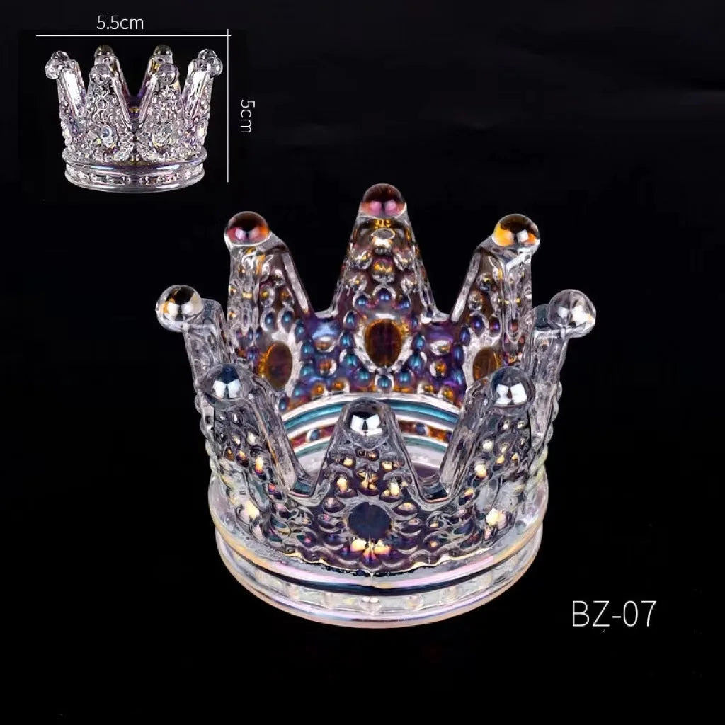 In Stock Pretty Glass Transparent Crown Shape Nail Painting Pen Brush Washing Cup