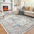 Plush Faux Wool Low Pile Area Rug Washable NonSlip Soft Modern Carpet Gray Blue Cream Living Room Home Mat
