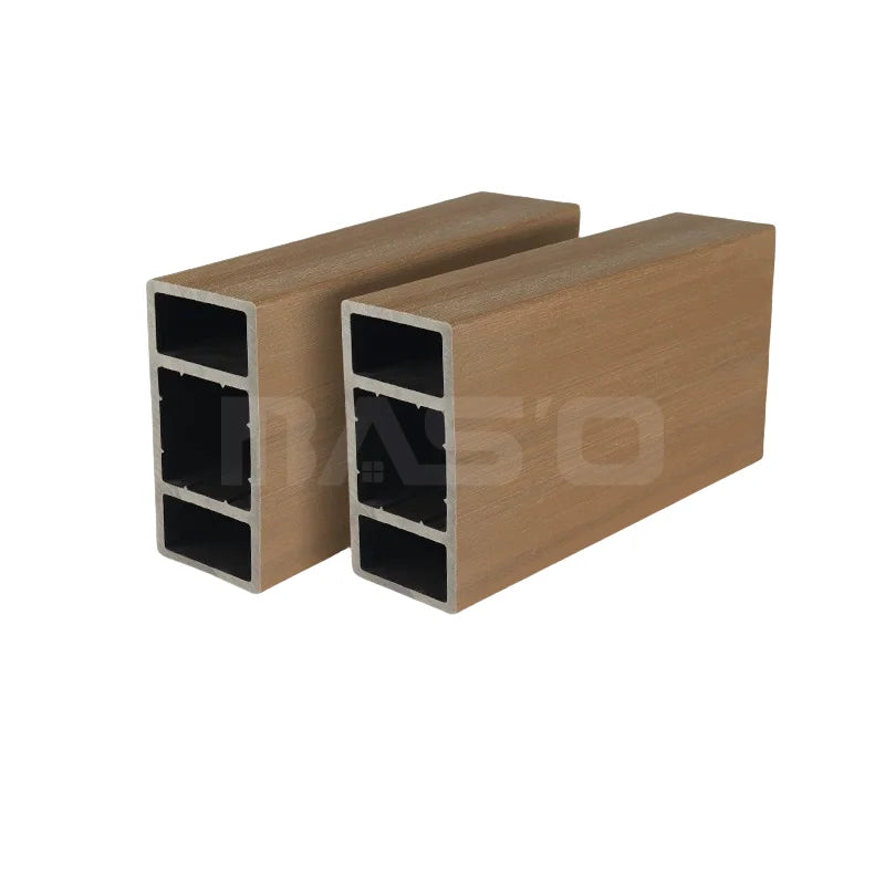 Co-Extrusion Outdoor WPC Timber Tubes Plastic Hollow Square Garden Batting Tube External Cladding for Workshop Bathroom