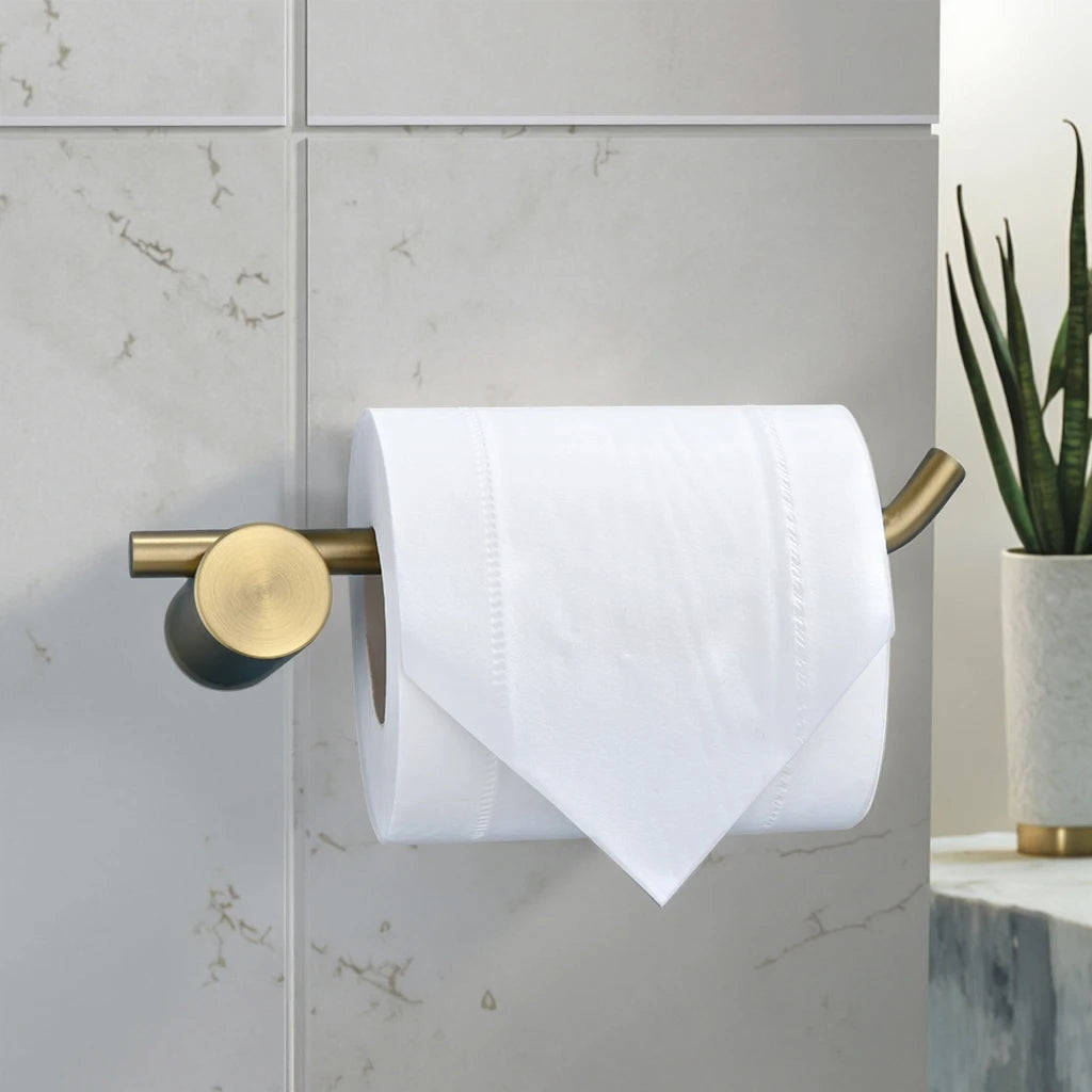 Modern Stainless Steel Wall Mount Toilet Paper Holder with Perforated Towel Rack for Bathroom or Kitchen Roll Accessory