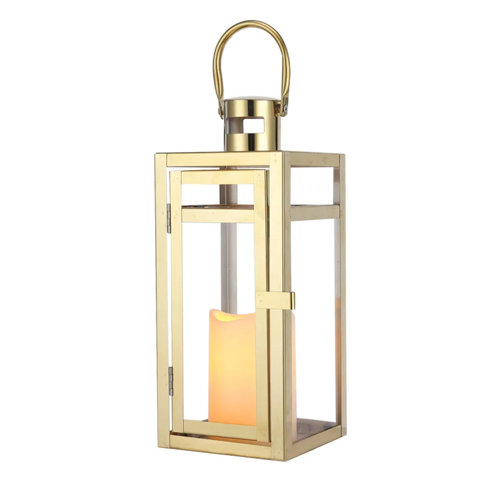 Small Gold Metal Candle Lantern Bridal Bouquet Wedding Flower Artificial Eucalyptus Wreath Home & Garden Decoration