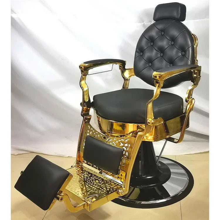 Kisen Reclining Hydraulic Pump Cadeira De Barbeiro Silla De Peluquero Black Men's Salon Equipment Electric Barber Chairs
