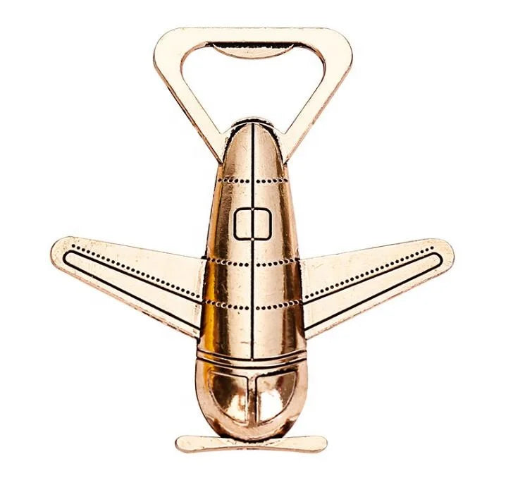 Travel Party Favor Wedding Beer Tools Airplane Beer Bottle Opener Promotional Gifts Aluminum Gold Laser Engraving