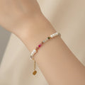 Customized Handmade Beaded Bracelet Summer Beautiful Freshwater Pearls Colorful Natural Stone Beaded Bracelet