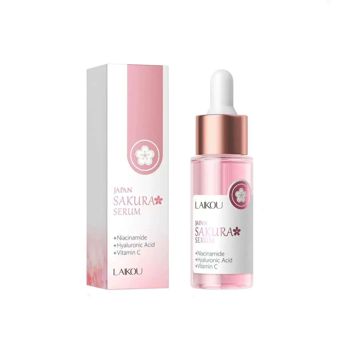 LAIKOU Japan Sakura Natural Essential Oil 30ml Hydrate Brightening  Vitamin C Whitening Skin Care Face Serum