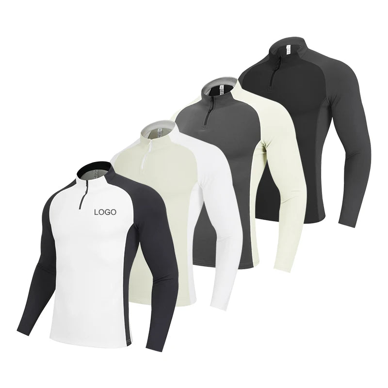 High Quality Men Gym Top Oversized Solid Long Sleeves Quick Drying Breathable Skin Friendly High Elastic Sports Tops