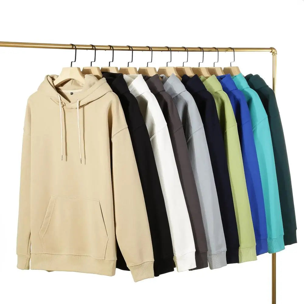Men's 100%cotton Blank Thick French Terry Luxury Quality High Weight Oversized Fit Custom Print Logo Men's Hoodies&sweatshirts