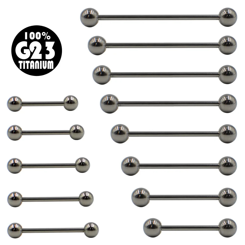 16G/14G ASTM F136 G23 Titanium Straight Barbell Tongue Ring Tongue Piercing Jewelry for Women