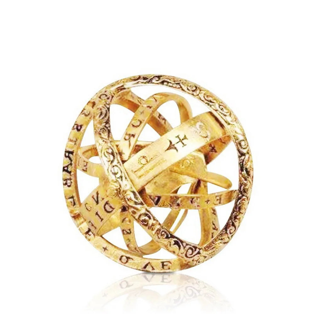 Creative Flip Deformation Couple Rings Two Ways to Wear Vintage Turnable Astronomical Sphere Rings Jewelry Women Engagement Ring