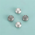 Wholesale 925 Sterling Silver Dainty Engrave Flower Round Spacer Beads Antique Silver Spacer Beads for Jewelry Making