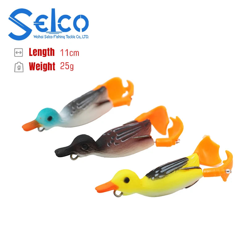 Selco 90Mm 12G Musky Pike Hollow Soft Propeller Duck Lures Frog Lurepaddle Tail Soft Bait Frog Artificial Lures
