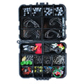 WEIHE 191pcs Accessories  for Freshwater Saltwater Casting Hook Stopper  Sinker Swivel Fishing Accessory Set