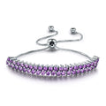 Genuine 925 Sterling Silver Bracelets Bangles for Women Nano Amethyst Gemstone Elegant Party Gift Wedding Jewelry Gift
