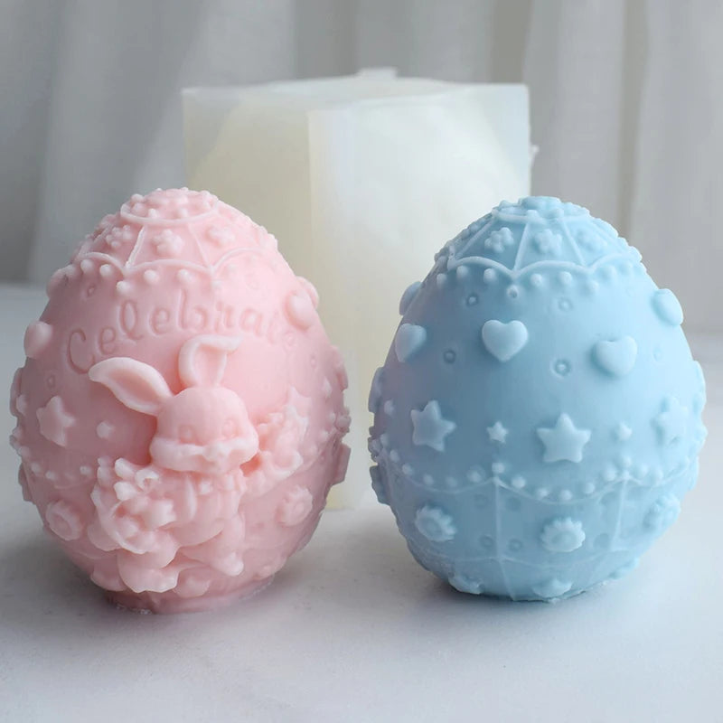 Candle Mold Customized Package Customized Logo Moulds Cake Tools 3D Easter Rabbit Easter Egg Silicone Wax Melts Silicone Molds