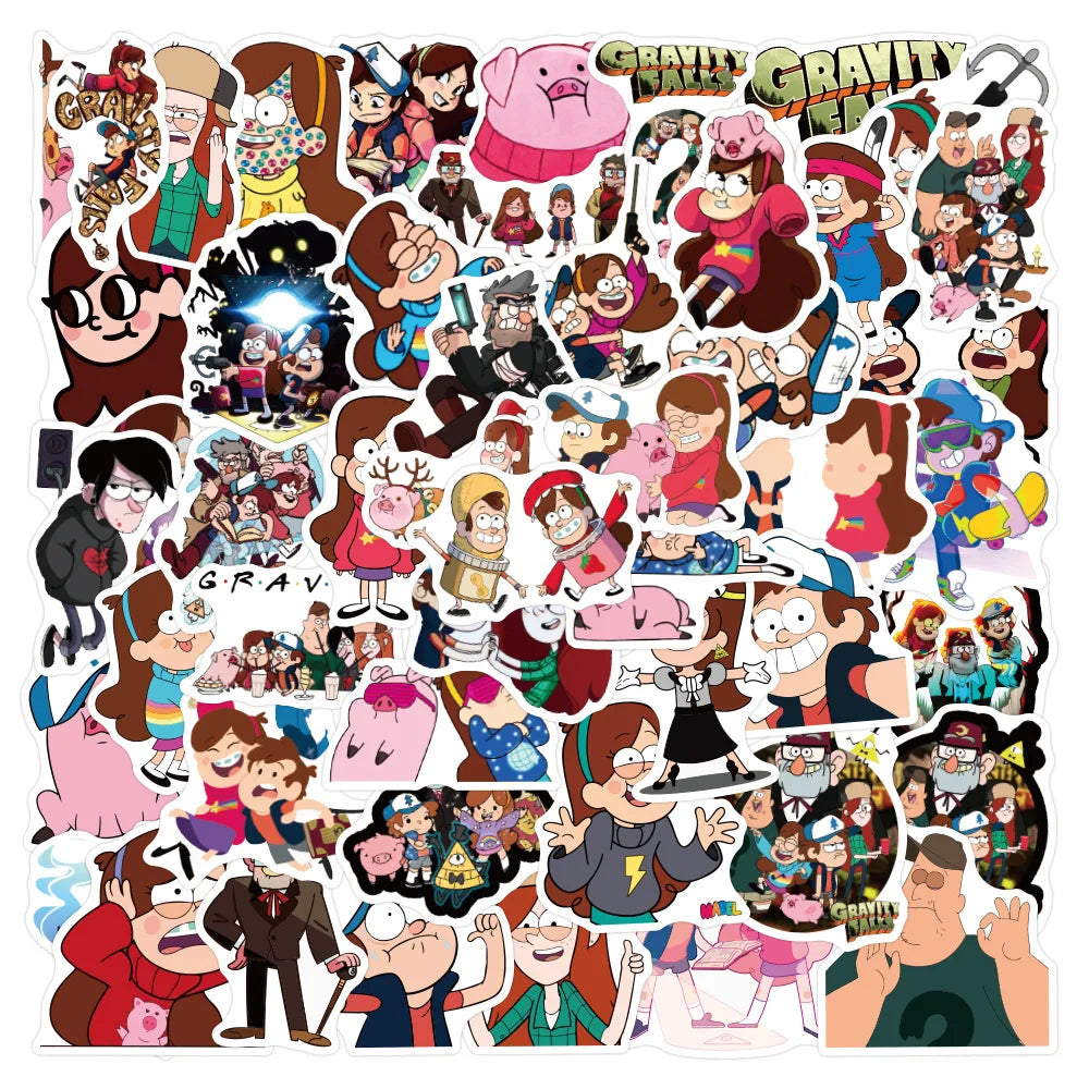 50Pcs Cartoon Gravity Falls Graffiti Stickers for Kids Classic TV Anime Sticker
