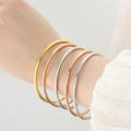 Trendy 18k Solid Gold Bracelet Gold Plated Thin Wire Stainless Steel Bracelets Bangle for Women