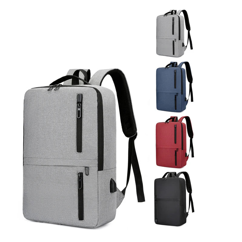 Wholesale Unisex Business Laptop Backpack Large Capacity Oxford Recycled USB Charging Port Zipper Polyester Lining Anti-Theft
