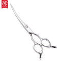 AR-D10 Japan 440C Stainless Steel Double Tails Curved Shear 6.5inch Mirror Polished for Small Animal Up-curve Blade Scissors Pet
